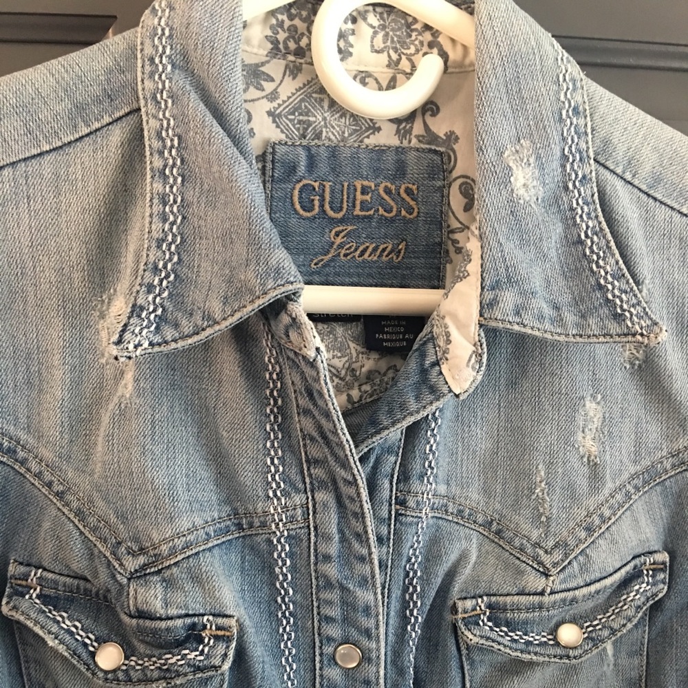 Guess denim shirt.